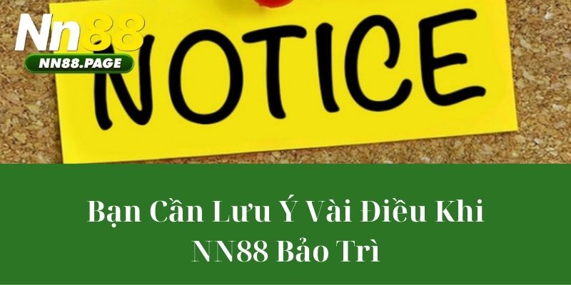 Bạn Cần Lưu Ý Vài Điều Khi NN88 Bảo Trì